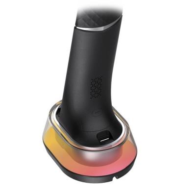 IMMAX LED stolní lampička CORELLA/ Qi nabíjení/ 7W/ 5V/2,1 A/ RGB podsvícení/ stmívatelná/ USB/ černá + stříbrné prvky