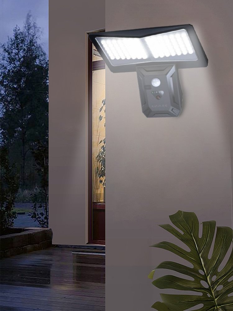 IMMAX WING venkovní solární nástěnné LED osvětlení s PIR čidlem, černé, 4W