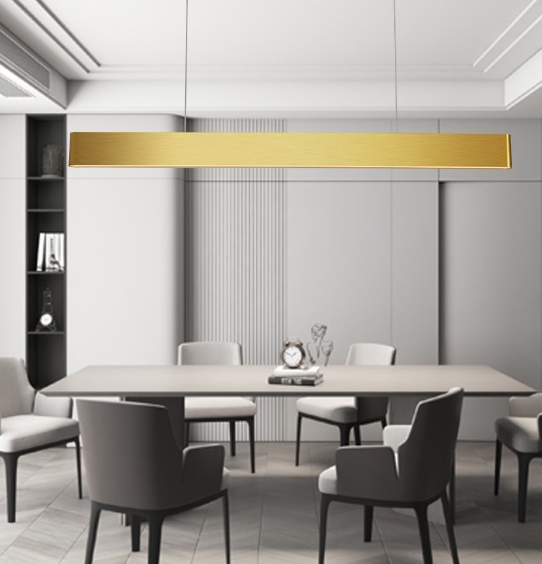 IMMAX NEO MILANO SMART závěsné lineární svítidlo 120cm, CCT 40W/RGB 18W, zlaté Zigbee 3.0, TUYA