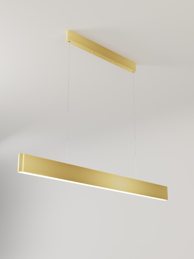 IMMAX NEO MILANO SMART závěsné lineární svítidlo 120cm, CCT 40W/RGB 18W, zlaté Zigbee 3.0, TUYA