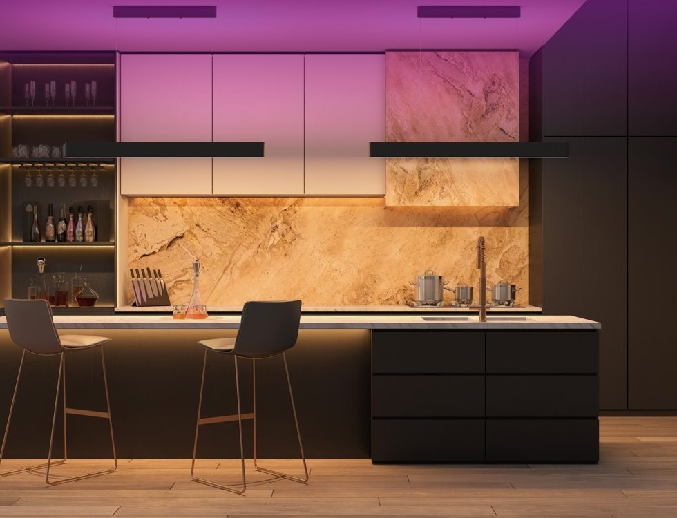 IMMAX NEO MILANO SMART závěsné lineární svítidlo 120cm, CCT 40W/RGB 18W, černé Zigbee 3.0, TUYA