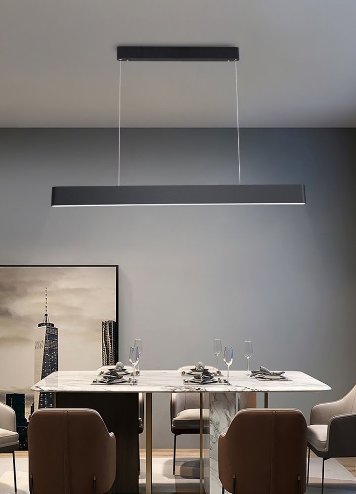 IMMAX NEO MILANO SMART závěsné lineární svítidlo 120cm, CCT 40W/RGB 18W, černé Zigbee 3.0, TUYA