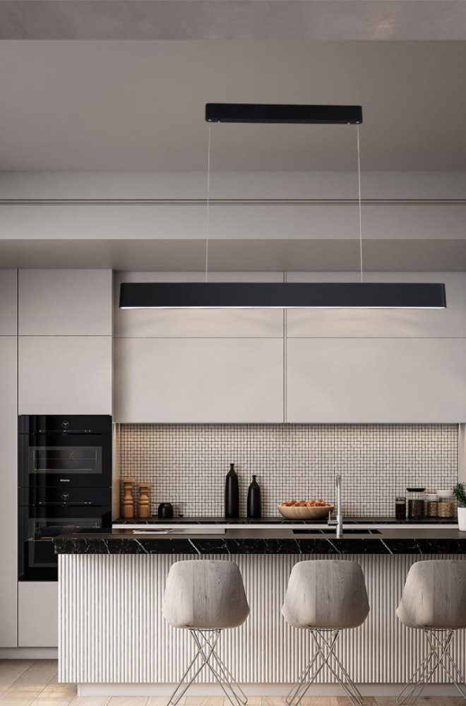 IMMAX NEO MILANO SMART závěsné lineární svítidlo 120cm, CCT 40W/RGB 18W, černé Zigbee 3.0, TUYA