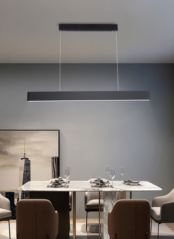 IMMAX NEO MILANO SMART závěsné lineární svítidlo 120cm, CCT 40W/RGB 18W, černé Zigbee 3.0, TUYA