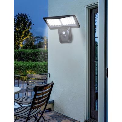 IMMAX WING venkovní solární nástěnné LED osvětlení s PIR čidlem, černé, 4W