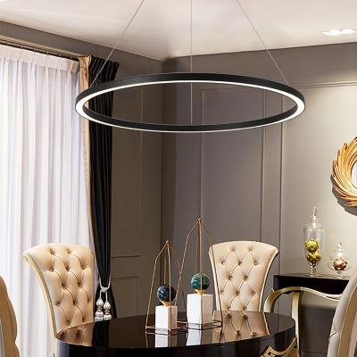 IMMAX NEO FINO SMART závěsné svítidlo 1 kruh, 80cm, 60W, černé, Zigbee 3.0, TUYA