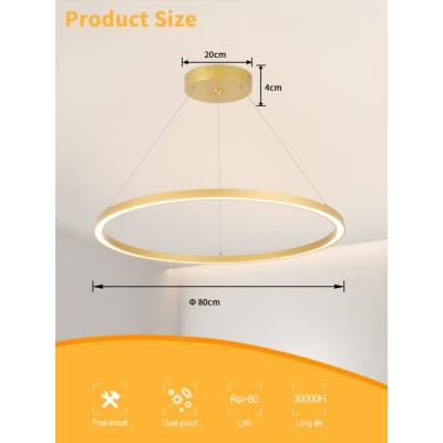 IMMAX NEO FINO SMART závěsné svítidlo 1 kruh, 80cm, 60W, zlaté, Zigbee 3.0, TUYA