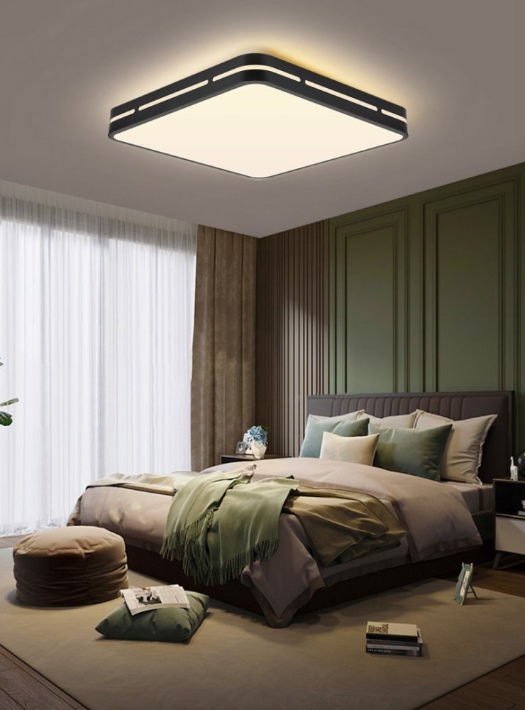 IMMAX NEO LITE PERFECTO SMART stropní svítidlo čtverec 42cm, 48W černé TUYA Wi-Fi