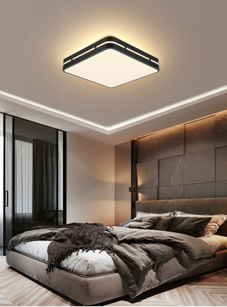 IMMAX NEO LITE PERFECTO SMART stropní svítidlo čtverec 30cm, 24W černé TUYA Wi-Fi