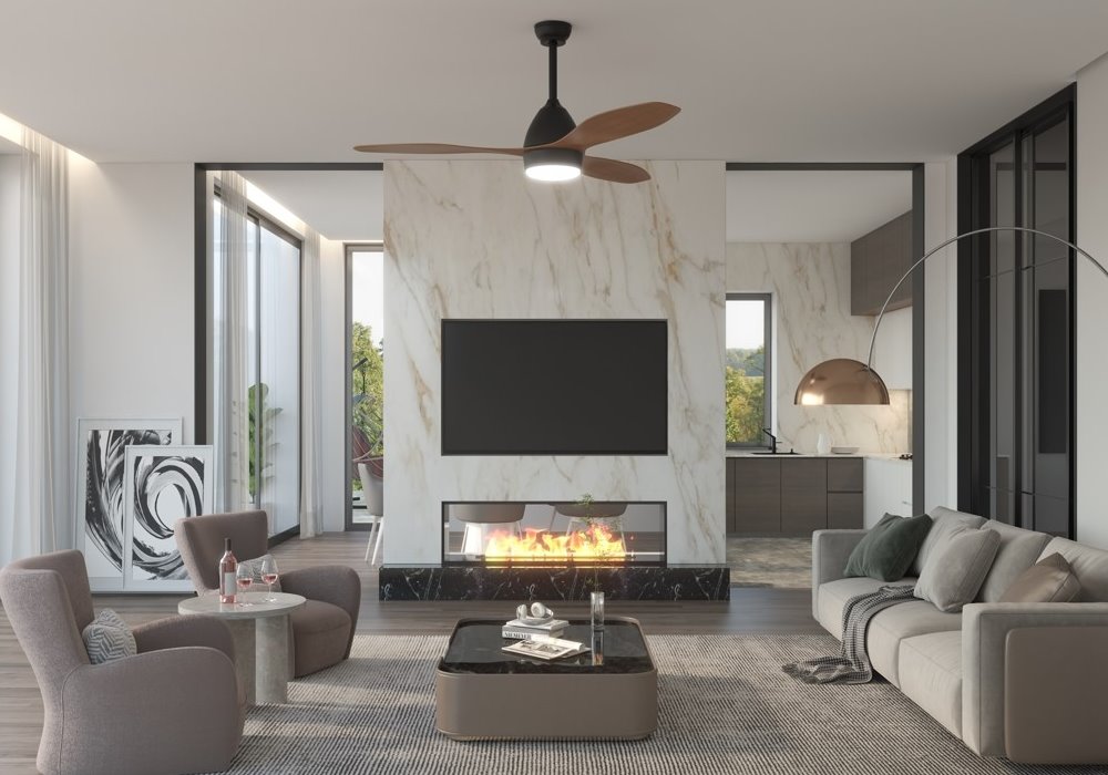 IMMAX NEO LITE FRESCO SMART stropní svítidlo s ventilátorem 18W TUYA Wi-Fi hnědo-černé