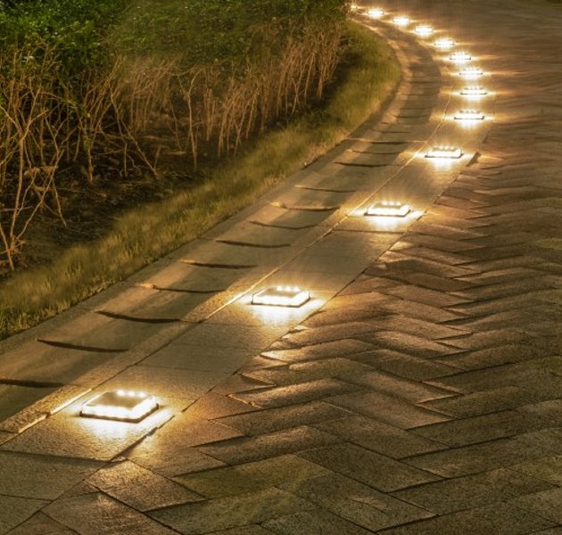 IMMAX TERRACE venkovní solární LED osvětlení/ 1,5W/ 30lm/ IP68/ 110x110x22mm/ černá