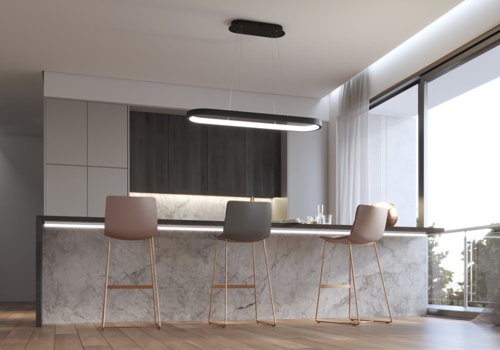 IMMAX NEO HIPODROMO SMART závěsné svítidlo 120x30cm 42W černé Zigbee 3.0, TUYA