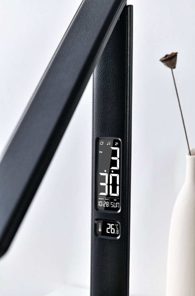 IMMAX LED stolní lampička Kingfisher/ 9W/ 450lm/ 12V/1A/ 3 různé barvy světla/ sklápěcí rameno/ USB/ černá