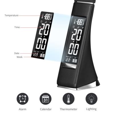 IMMAX LED stolní lampička Leather/ 6,5W/ 300lm/ 5V/1A/ 3 barvy světla/ flexibil. rameno/ možnost vypnutí LCD/ USB/ černá