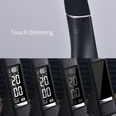 IMMAX LED stolní lampička Leather/ 6,5W/ 300lm/ 5V/1A/ 3 barvy světla/ flexibil. rameno/ možnost vypnutí LCD/ USB/ černá