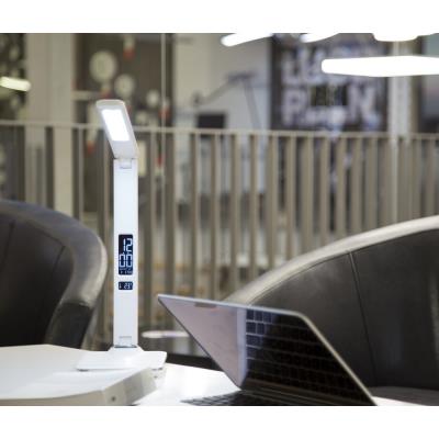 IMMAX LED stolní lampička Kingfisher/ 9W/ 450lm/ 12V/1A/ 3 různé barvy světla/ sklápěcí rameno/ USB/ bílá