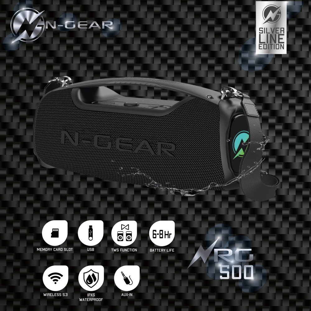 N-GEAR NRG 500/ BT/ 500W/ USB/ LED/ TWS/ IPX5/ 1x MIC
