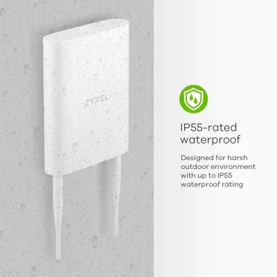 Zyxel NWA55AXE Outdoor AP, Standalone / NebulaFlex Wireless AP, Single Pack include PoE Injector