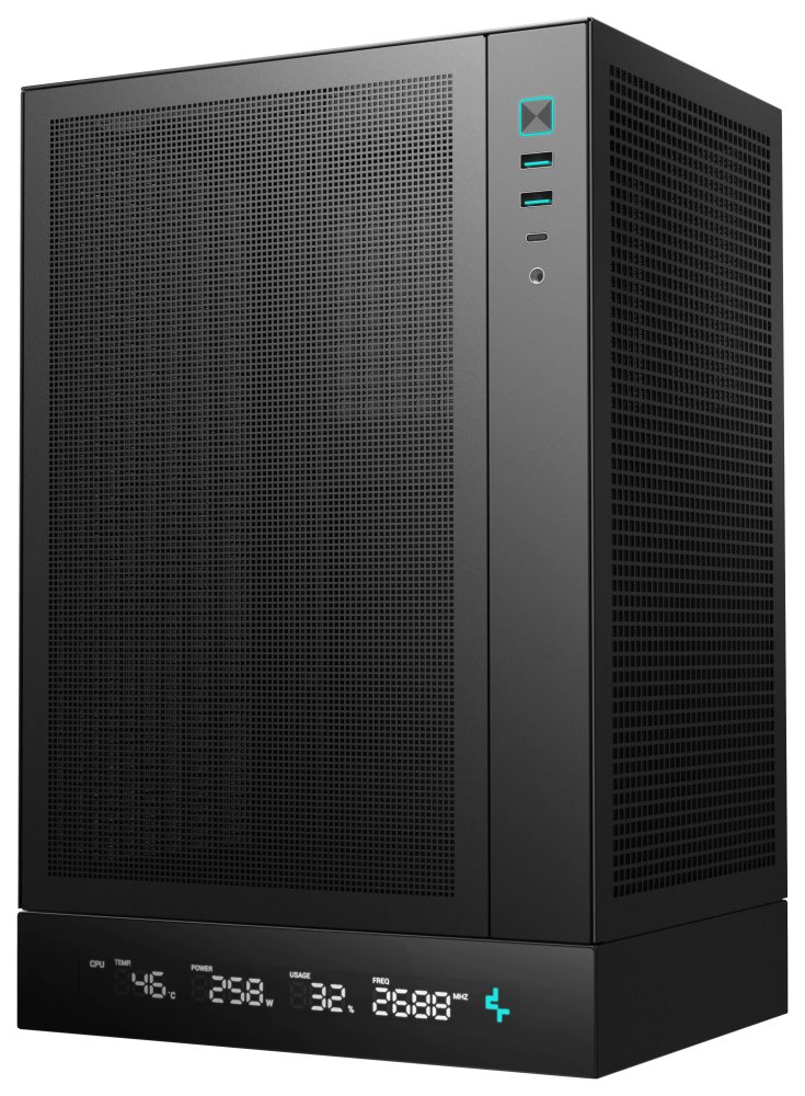 DEEPCOOL skříň CH170 Digital / vertikální miniITX / 2xUSB 3.0 / USB-C / černá