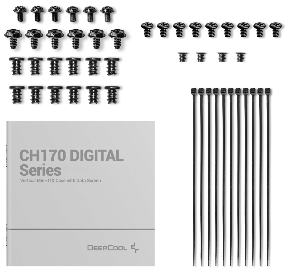 DEEPCOOL skříň CH170 Digital / vertikální miniITX / 2xUSB 3.0 / USB-C / černá