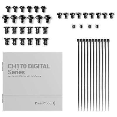 DEEPCOOL skříň CH170 Digital / vertikální miniITX / 2xUSB 3.0 / USB-C / černá