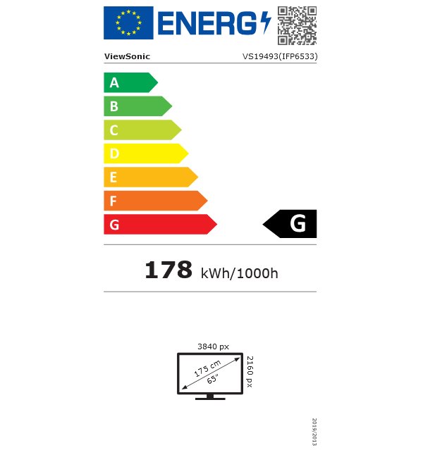 ViewSonic Multi Touch Display IFP6533-G/ 65"/ UHD/450nits, 5000:1, 8G RAM/128GB/HDMI/VGA/USB-C /RJ45 x2, RS232 x1, Grey