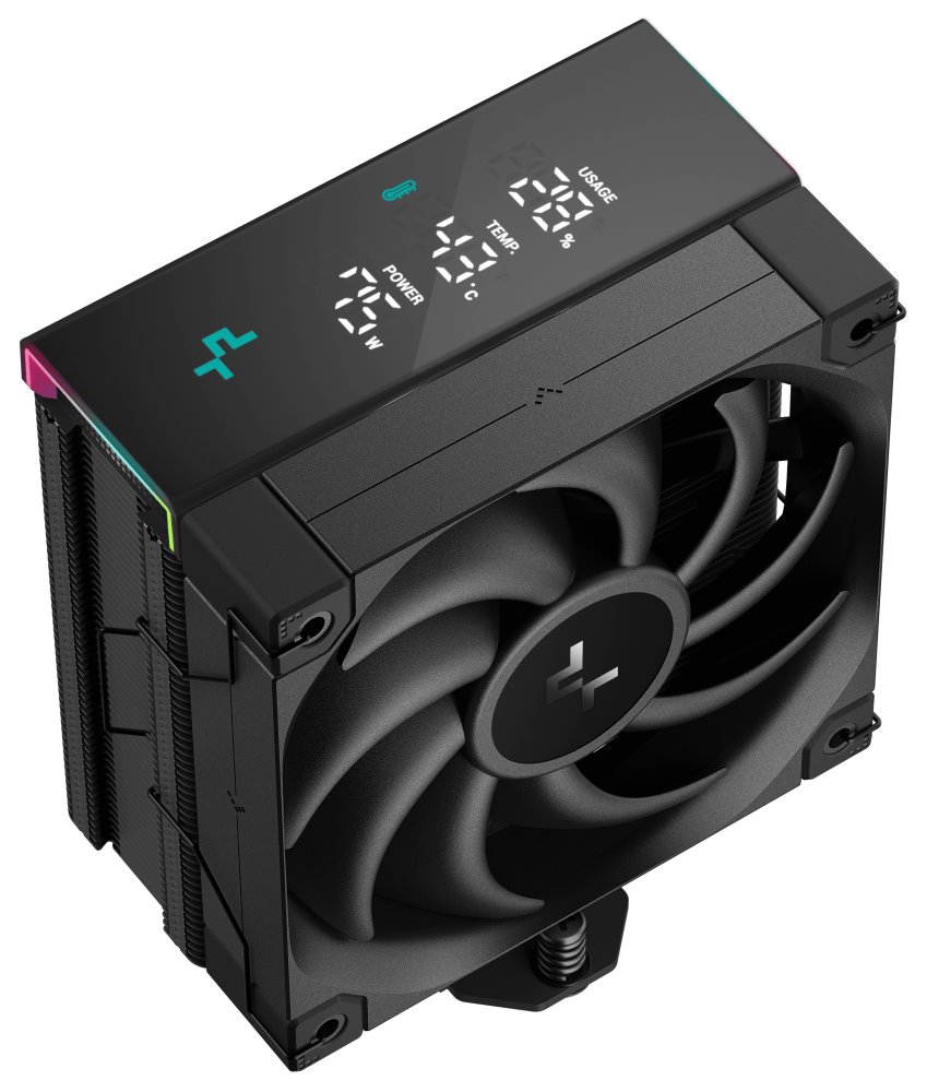 DEEPCOOL chladič AK400 Digital Pro / 120mm fan / 4x heatpipes / PWM / pro Intel i AMD / černý / dig.disp. více hodnot