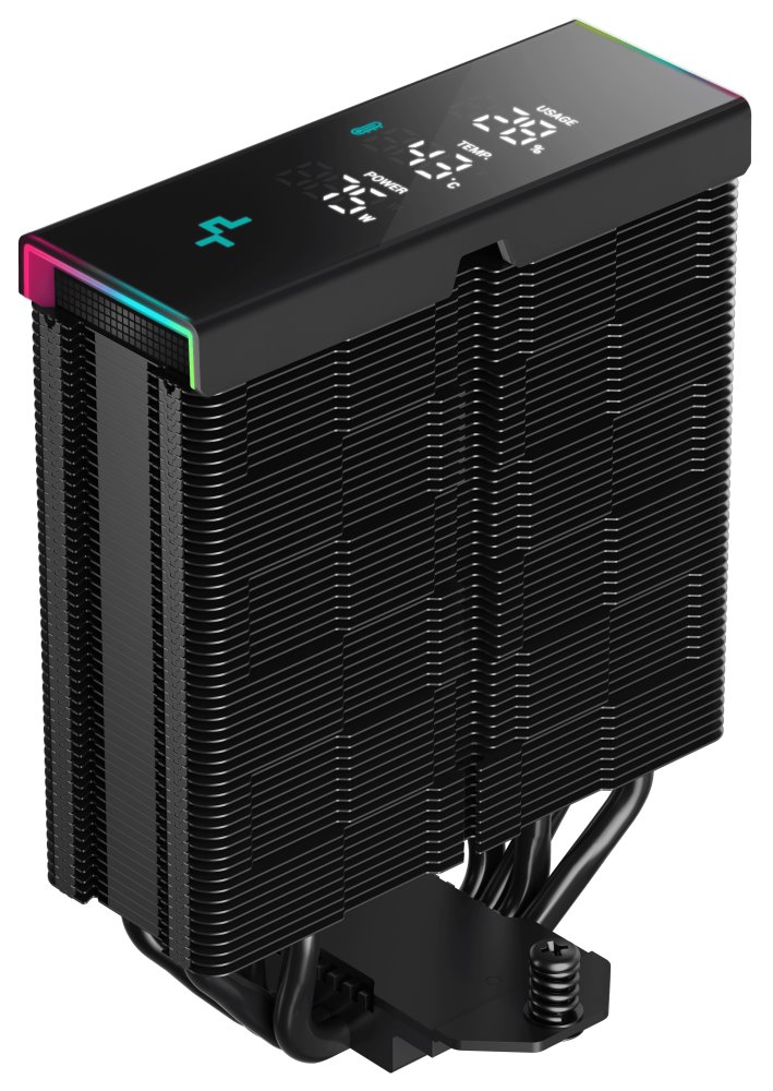 DEEPCOOL chladič AK400 Digital Pro / 120mm fan / 4x heatpipes / PWM / pro Intel i AMD / černý / dig.disp. více hodnot