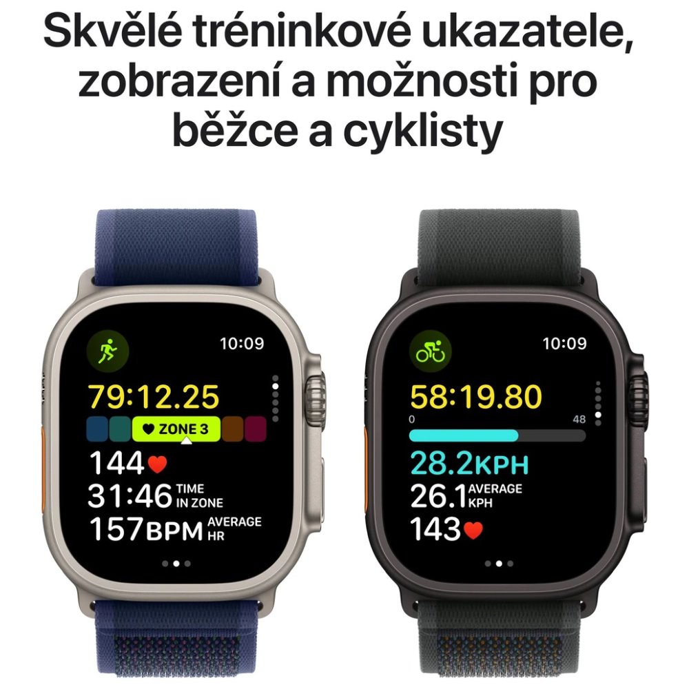 Apple Watch Ultra 2 49mm Černý titan s černým trailovým tahem - S/M