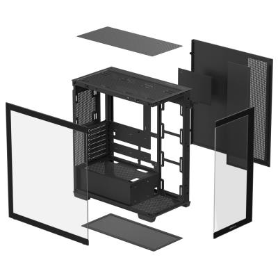 DEEPCOOL skříň CG580 / ATX / 2xUSB 3.0 / panoramatická / tvrzené sklo / černá