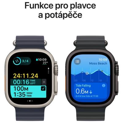 Apple Watch Ultra 2 49mm Černý titan s černým trailovým tahem - M/L