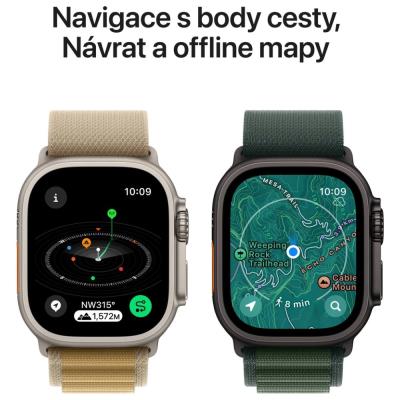Apple Watch Ultra 2 49mm Černý titan s černým trailovým tahem - S/M