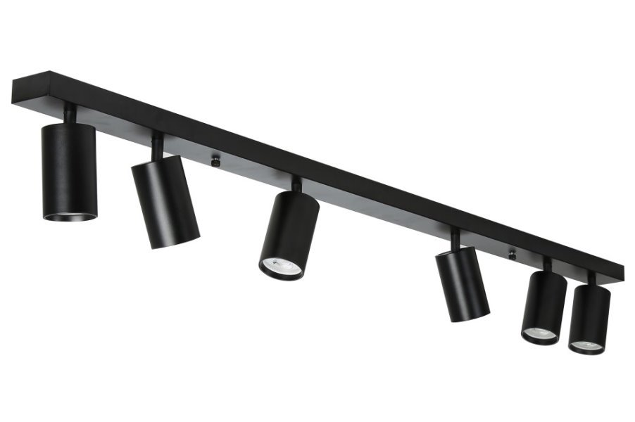 IMMAX PUNTO-6 stropní, nástěnné bodové svítidlo, linear, 6 hlav, černé, pro zdroj typu GU10
