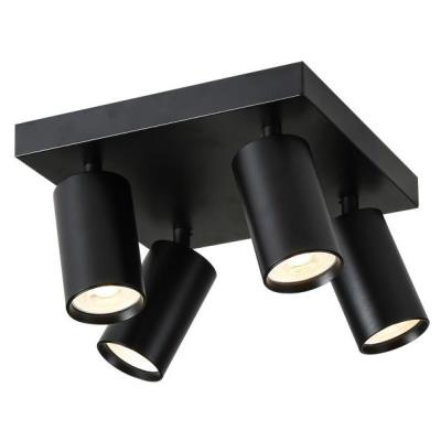 IMMAX PUNTO-4S stropní, nástěnné bodové svítidlo, čtverec, 4 hlavy, černé, pro zdroj typu GU10