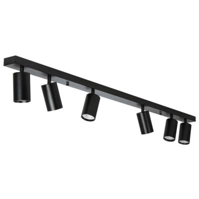 IMMAX PUNTO-6 stropní, nástěnné bodové svítidlo, linear, 6 hlav, černé, pro zdroj typu GU10
