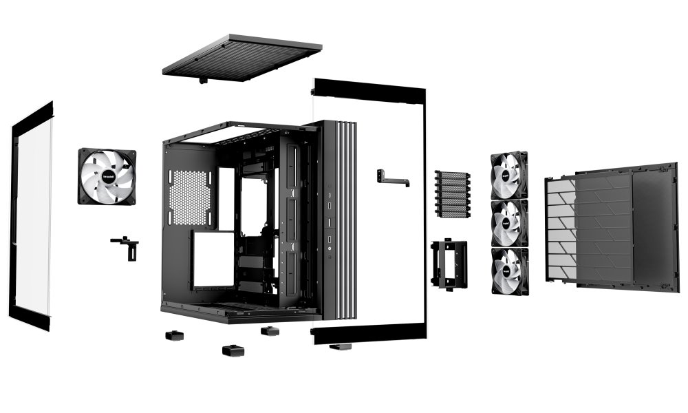 Be quiet! skříň LIGHT BASE 600LX / ATX / 4x 120mm ARGB fan / 2xUSB 3.0 / USB-C / panoramatická / černá