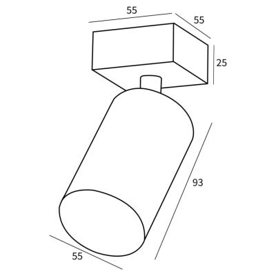 IMMAX PUNTO-1 stropní, nástěnné, bodové svítidlo, černé, pro zdroj typu GU10