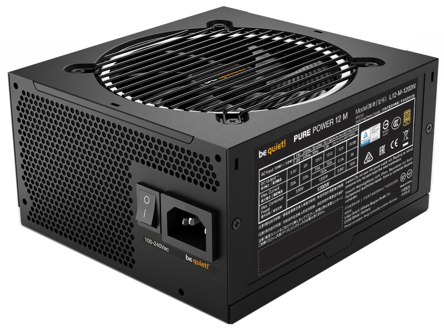 OPRAVENÉ - Be quiet! / zdroj PURE POWER 12 M 1200W / ATX3.0 / active PFC / 120mm fan / 80PLUS Gold / modulární
