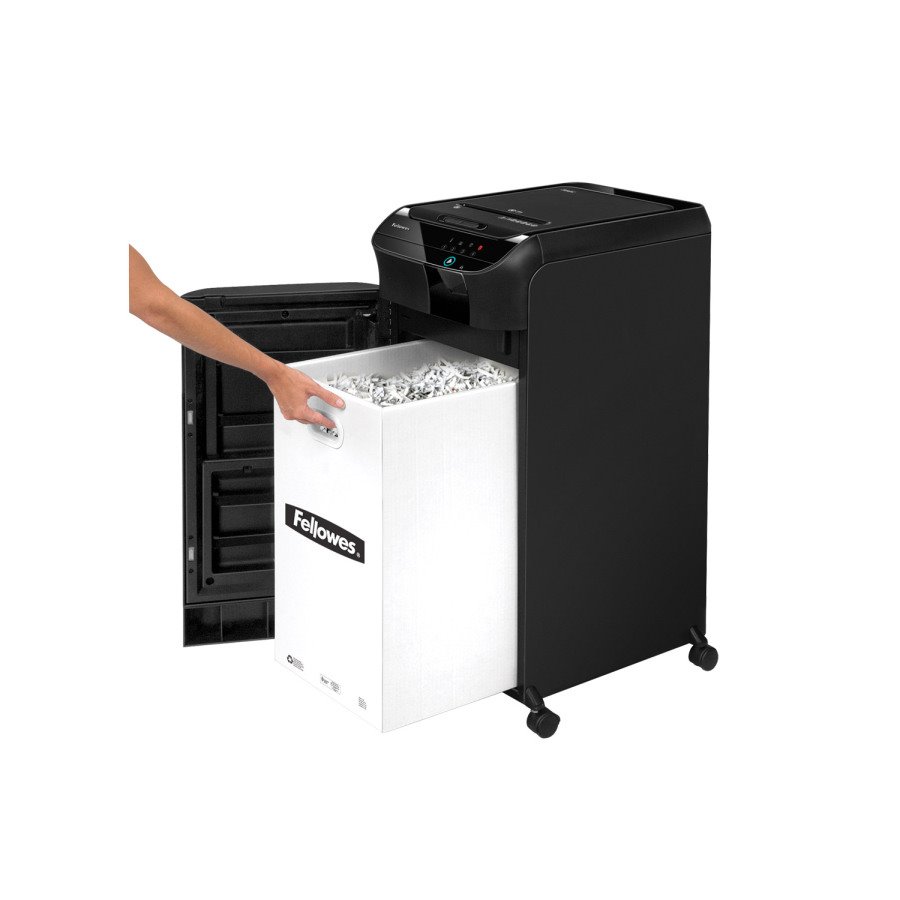 FELLOWES skartovač AutoMax 550 C/ křížový řez 4x38 mm/ objem koše 83 l/ certifikát NBÚ/ stupeň utajení P-4 (důvěrné)