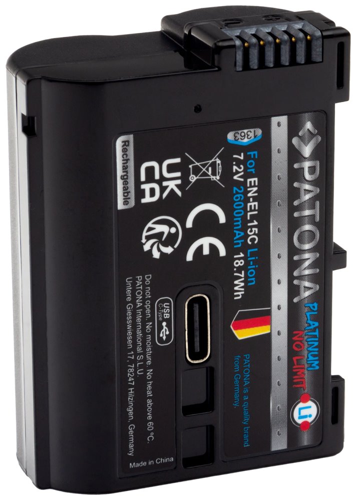 PATONA baterie pro foto Nikon EN-EL15C 2600mAh Li-Ion Platinum USB-C nabíjení