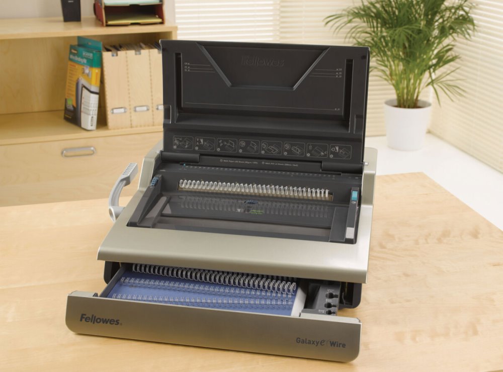 FELLOWES vazač GALAXY - E Wire/ pracovní šířka 300 mm/ rozteč ok 3/1"/ děrovací kapacita 20 listů/ A4/ rozměr děr 4×3 mm