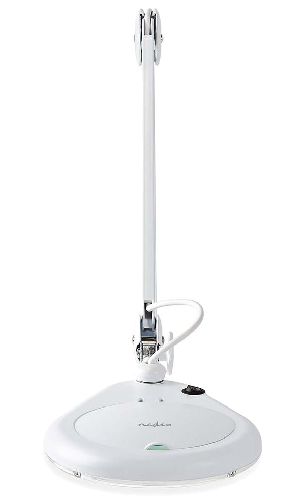 NEDIS zvětšovací stolní LED lampa/ čočka 3 dioptrie/ spotřeba 9 W/ teplota 6500 K/ světelný tok 720 lm/ bílá