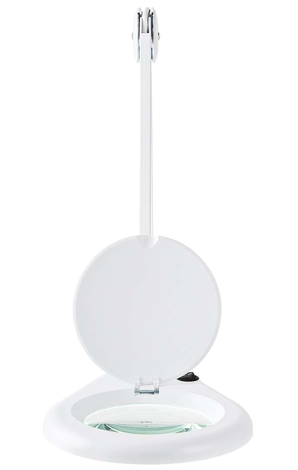 NEDIS zvětšovací stolní LED lampa/ čočka 3 dioptrie/ spotřeba 9 W/ teplota 6500 K/ světelný tok 720 lm/ bílá