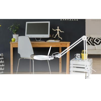 NEDIS zvětšovací stolní LED lampa/ čočka 3 dioptrie/ spotřeba 9 W/ teplota 6500 K/ světelný tok 720 lm/ bílá