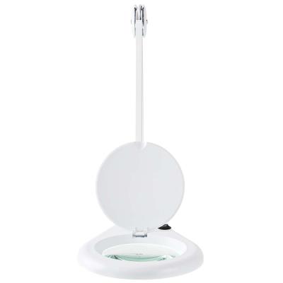 NEDIS zvětšovací stolní LED lampa/ čočka 3 dioptrie/ spotřeba 9 W/ teplota 6500 K/ světelný tok 720 lm/ bílá