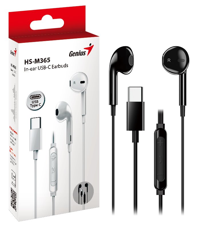 GENIUS headset HS-M365 Black/ černý/ USB-C