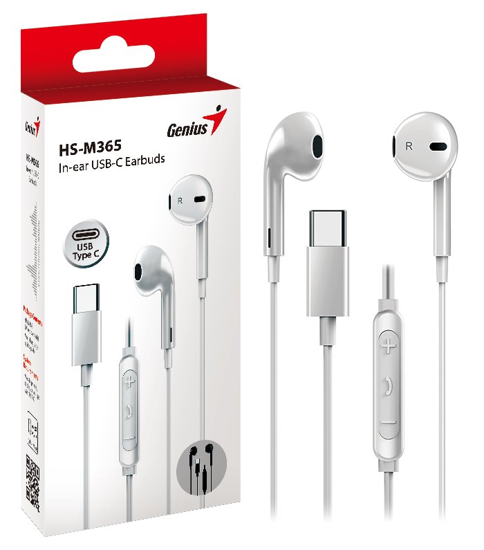GENIUS headset HS-M365 White/ bílý/ USB-C