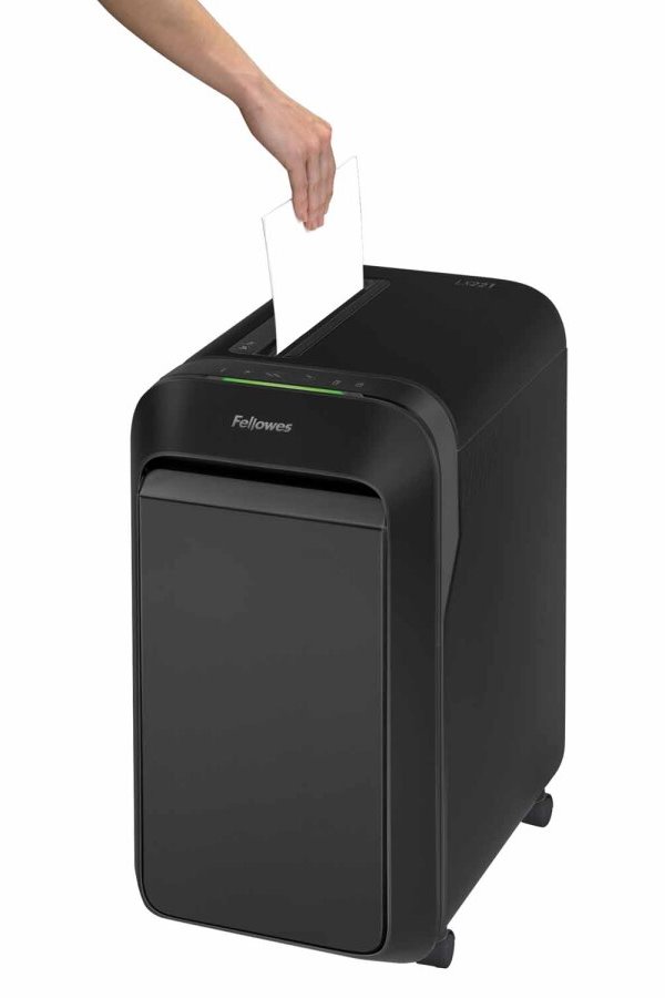 FELLOWES skartovač LX 221/ křížový řez 2x12mm/ objem koše 30 l/ stupeň utajení P-5 (tajné)/ černý