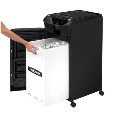 FELLOWES skartovač AutoMax 600 M/ křížový řez 2x12 mm/ objem koše 83 l/ stupeň utajení P-5 (tajné)/ černý