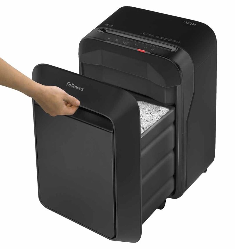 FELLOWES skartovač LX 210/ křížový řez 4x12mm/ objem koše 23 l/ stupeň utajení P-4 (důvěrné)/ černý